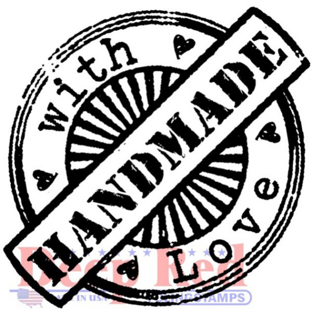 Deep Red Stamps Handmade with Love Essentials Cling Stamp 2.5 x 2 inches